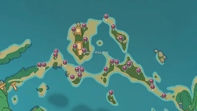 Карта мест, где можно найти камни крови Удар Хара Син