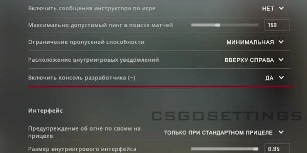 активация console cs go