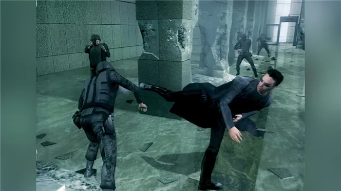 Геймер может управлять Нео во всех ключевых моментах фильмов